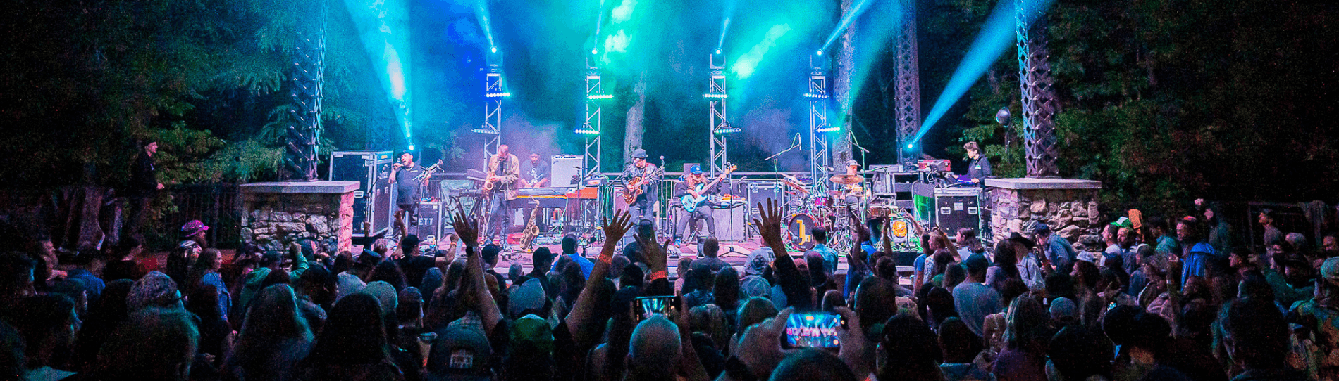 Light show concert at Mills River Amphitheater